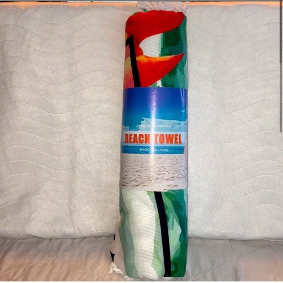Tropical ๐ด Summer Round Beach ๐ Towel NWT - Picture 2 of 7